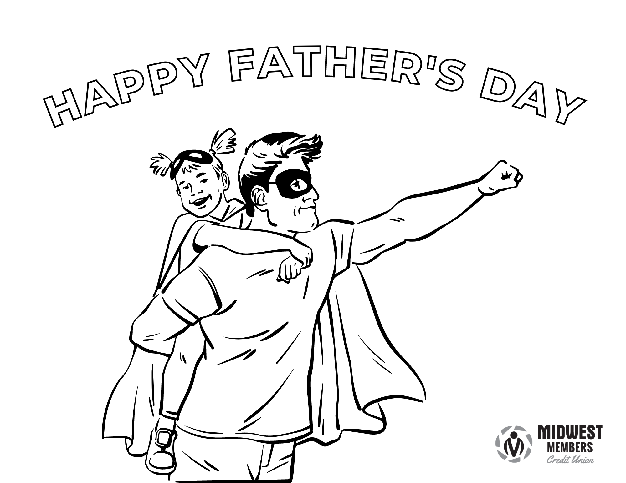 Father's Day Coloring Page Superdad