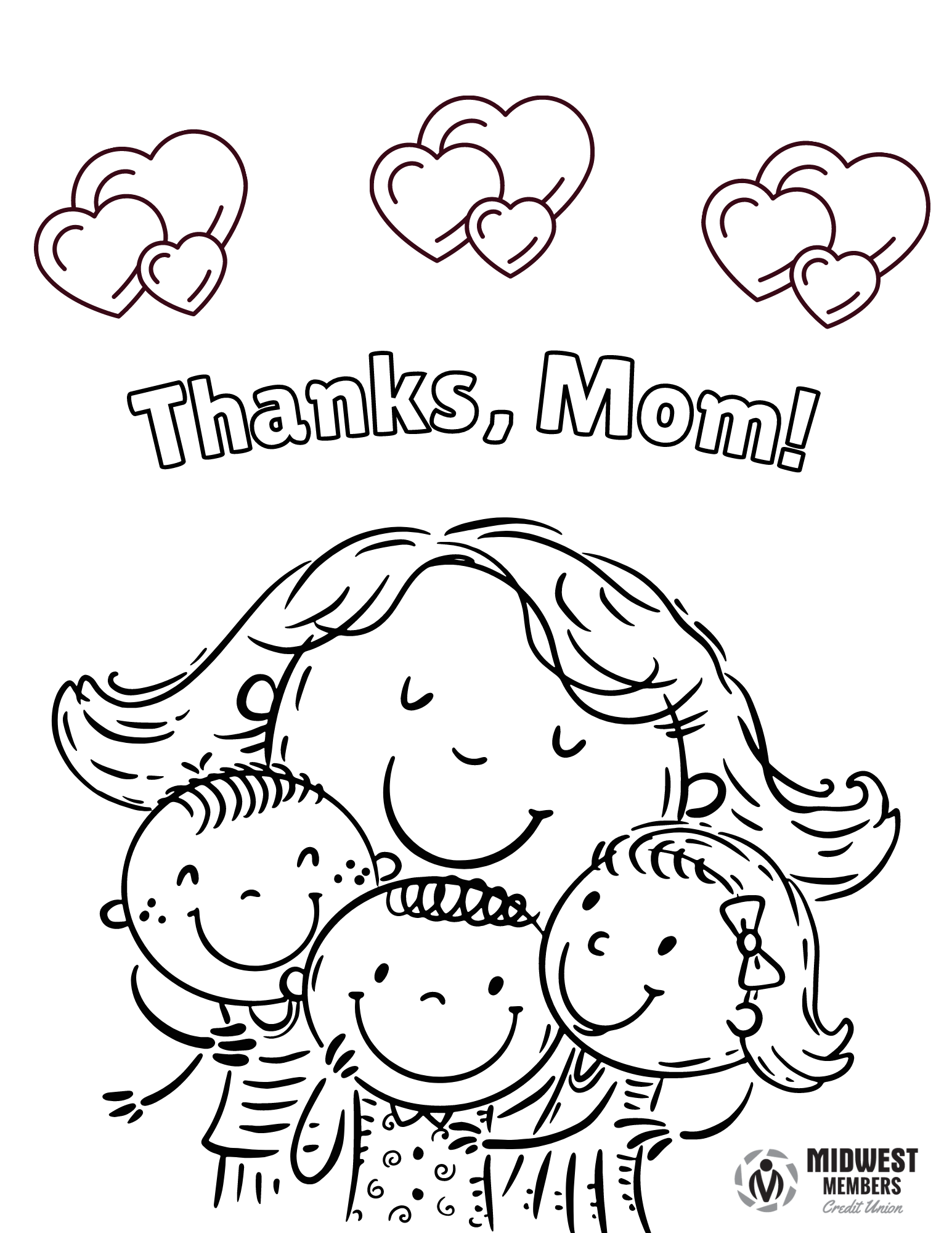 Thanks Mom Coloring Page (1)